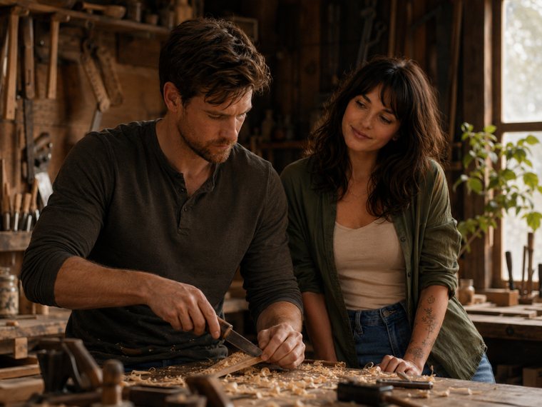 Silas in the workshop
